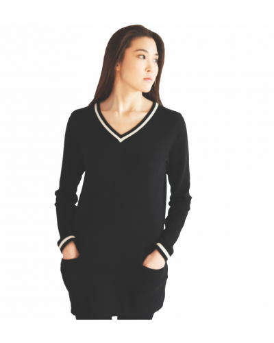 Pull femme col V haut de gamme