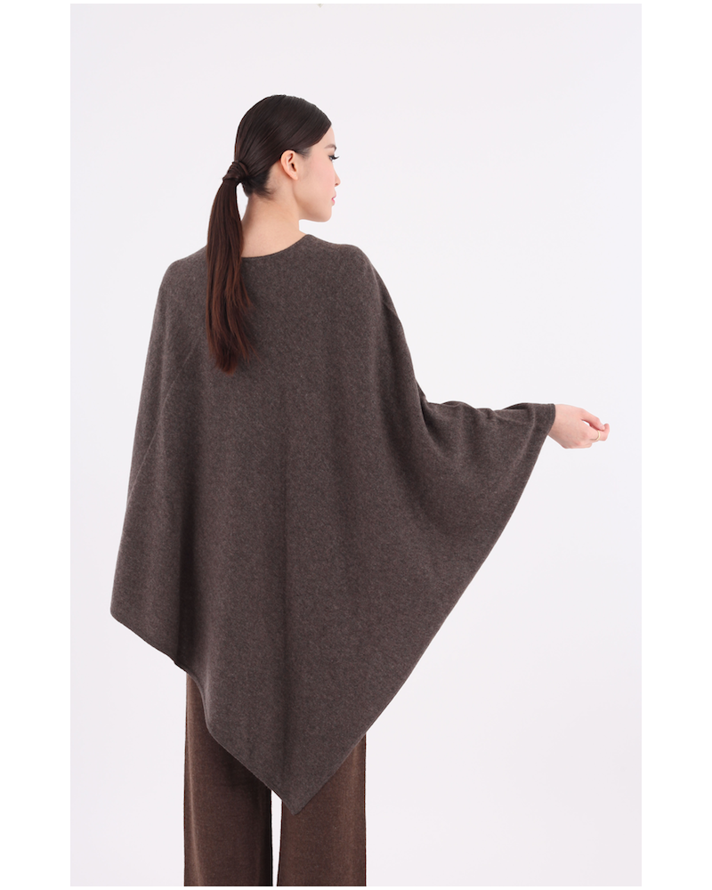 Poncho long en cachemire