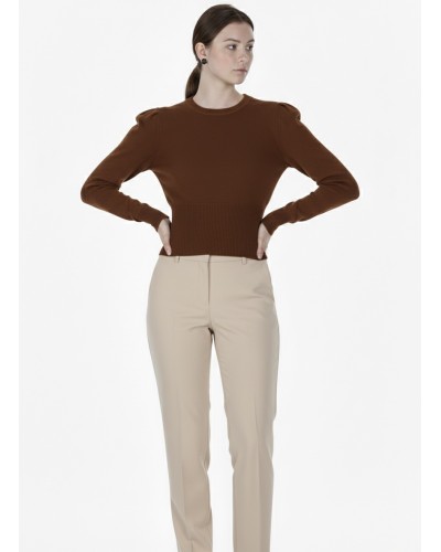 Pull col rond en laine de yak