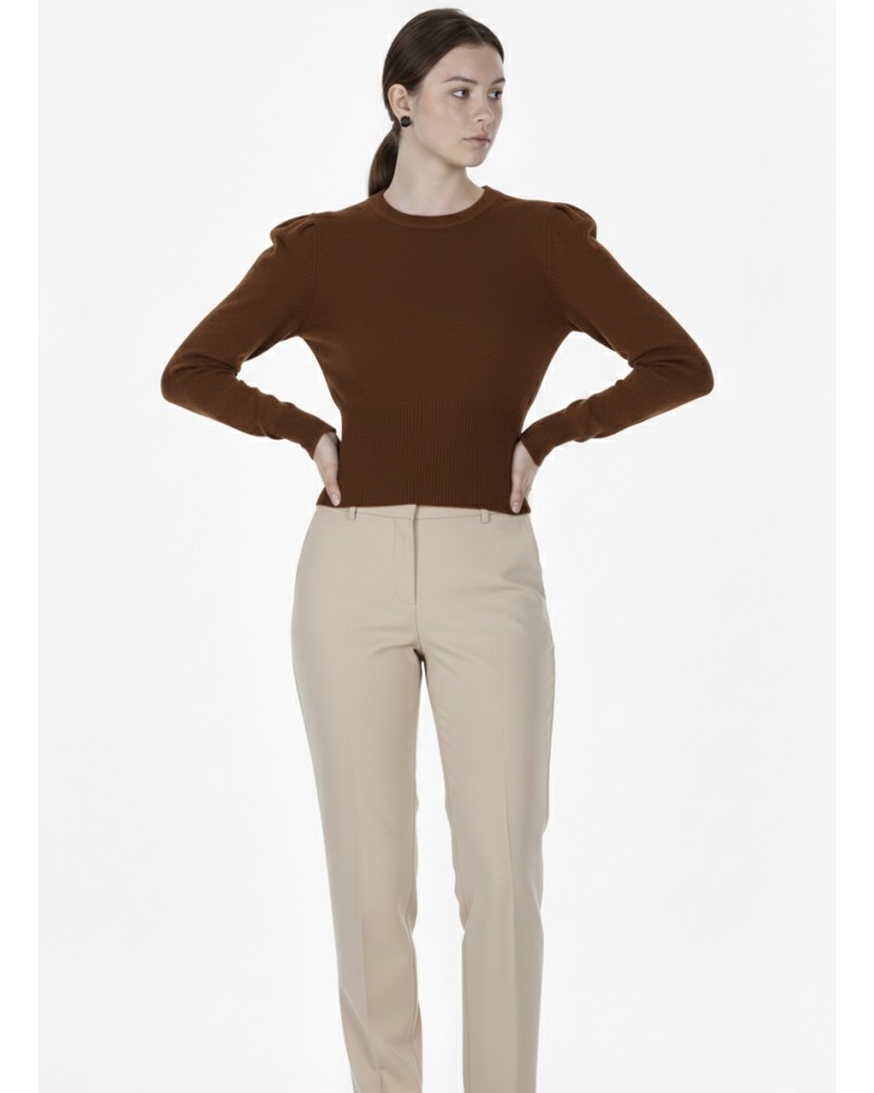 Pull col rond en laine de yak