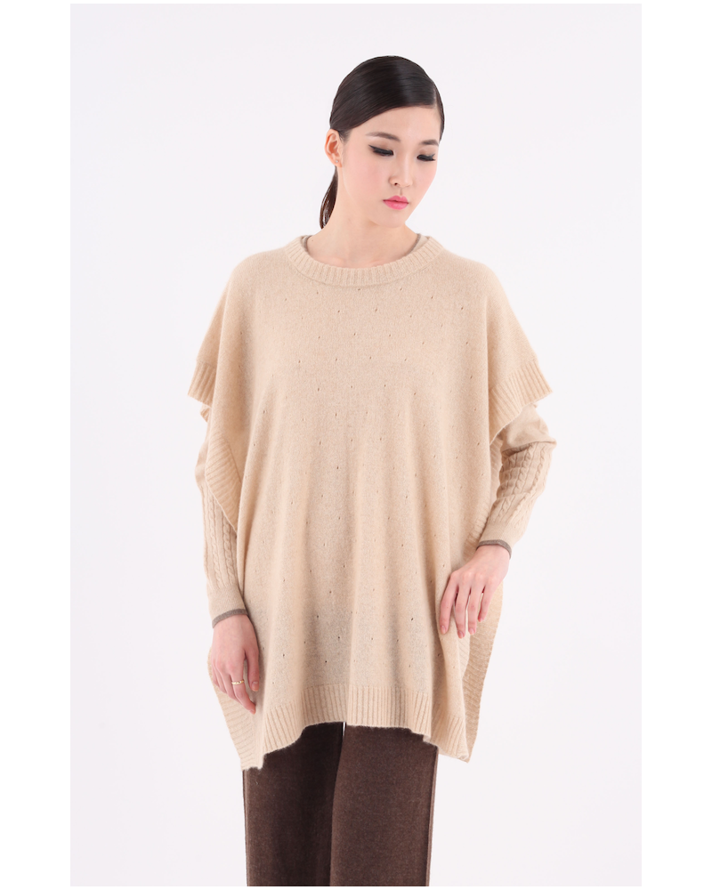 Poncho carré en cachemire