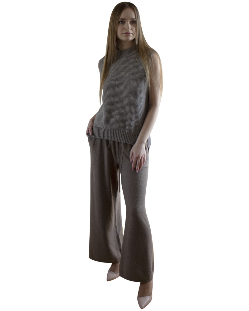 Pull col montant en laine de yak