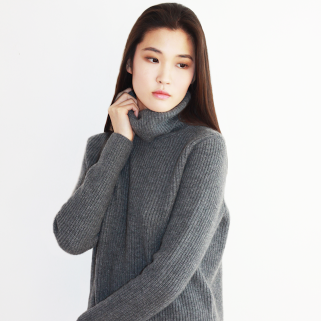 Pull femme col roulé