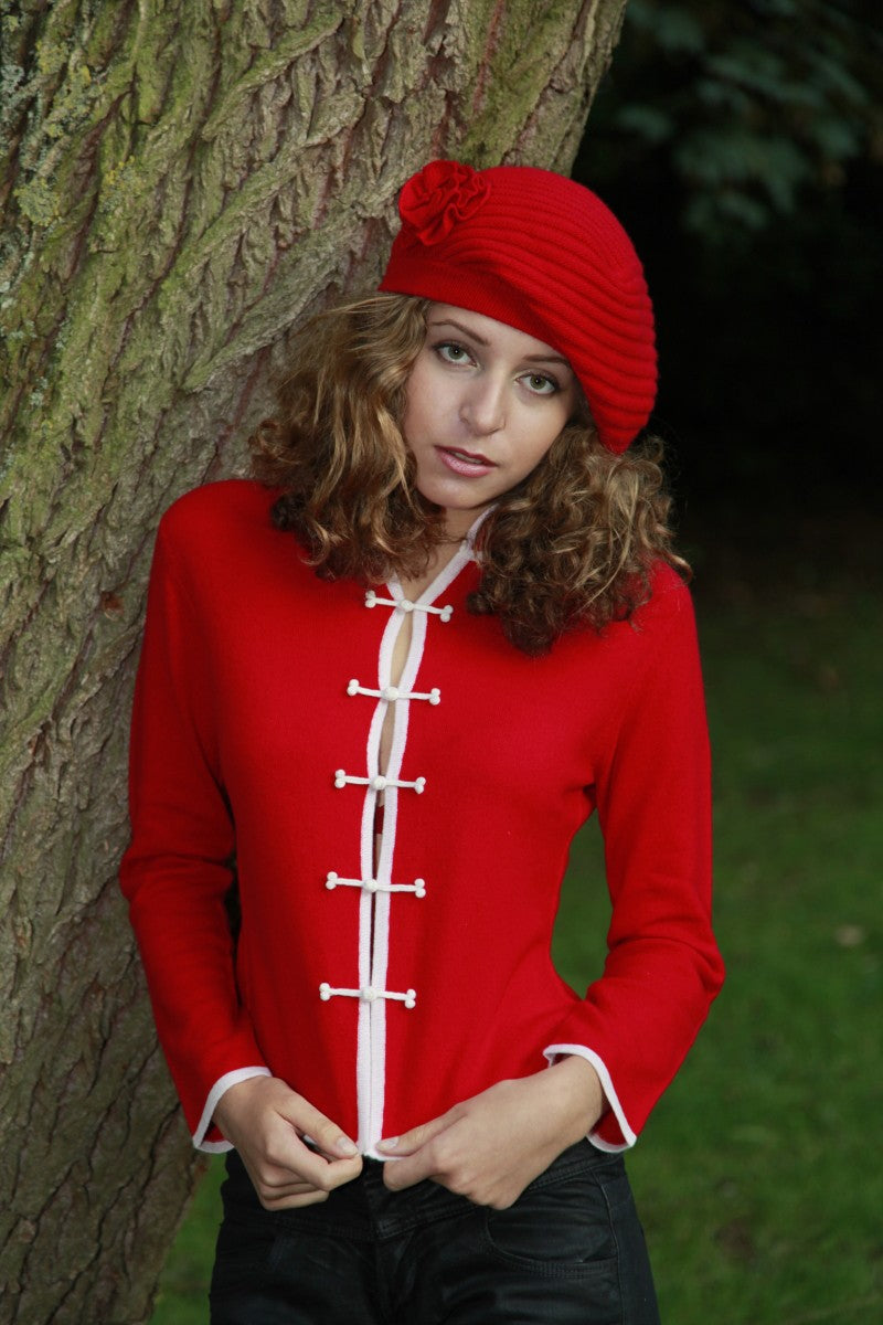 cardigan femme col asiatique